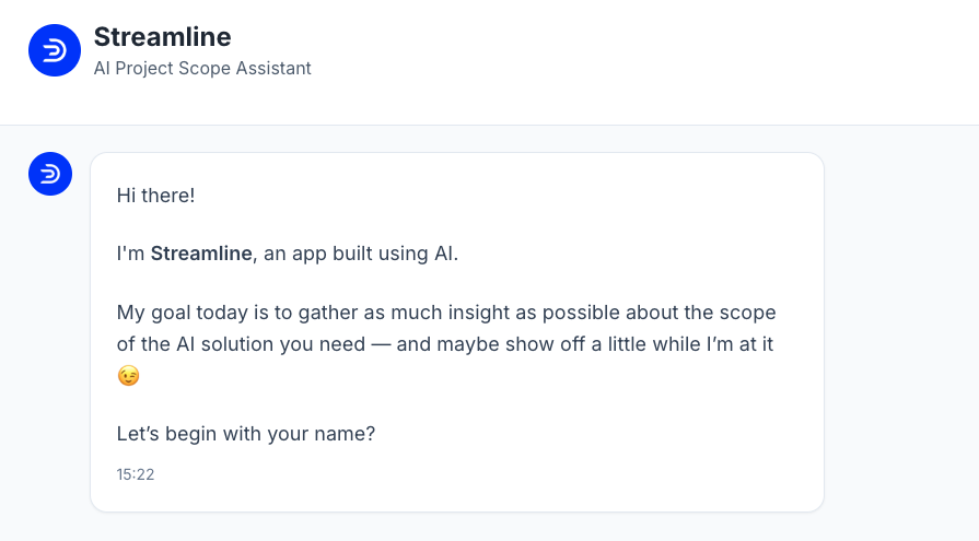 screenshot of ai sales app